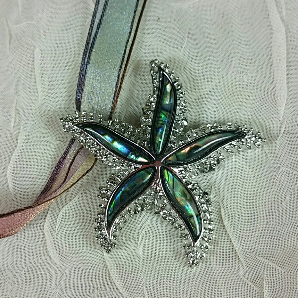 Necklace bracelet set Abalone starfish Pendant NEW 18"